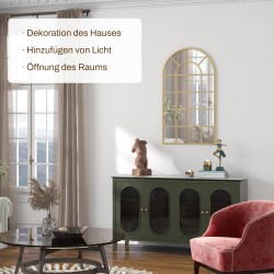 Seinäpeili kaari-ikkunamalli metallikehys 110 x 65 cm kulta