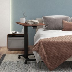 Säädettävä seisomapöytä / laptoppöytä pyörillä, 65 x 48 x 68–108 cm, rustiikinruskea / musta