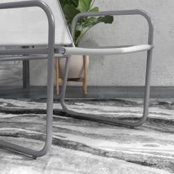 Puutarhakalustesetti ulkokäyttöön, teräs, pöytä Ø60 cm + 2 tuolia, 3-osainen, vaaleanharmaa