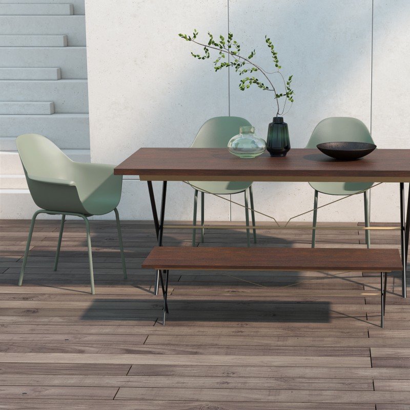 Puutarhatuoli ulkokäyttöön 4 kpl, teräs ja muovi, kantavuus 120 kg, vihreä