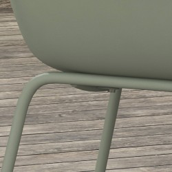 Puutarhatuoli ulkokäyttöön 4 kpl, teräs ja muovi, kantavuus 120 kg, vihreä