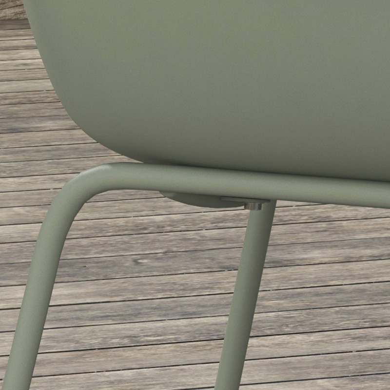 Puutarhatuoli ulkokäyttöön 4 kpl, teräs ja muovi, kantavuus 120 kg, vihreä