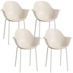 Ulkotuolit terassille 4 kpl teräs ja muovi 59 x 55 x 84 cm harmaa