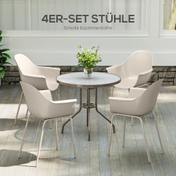 Ulkotuolit terassille 4 kpl, teräs ja muovi, 59 x 55 x 84 cm, harmaa