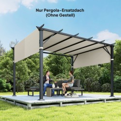 Pergolan varjokangas 3 x 3 m ulkokäyttöön, polyesteri 180 g/m², UV-suoja, cremevalkoinen