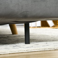 Vuodesohva 3-in-1, säädettävä selkänoja, samettimainen kangas, 130 x 78 x 79 cm, harmaa, 2 tyynyä