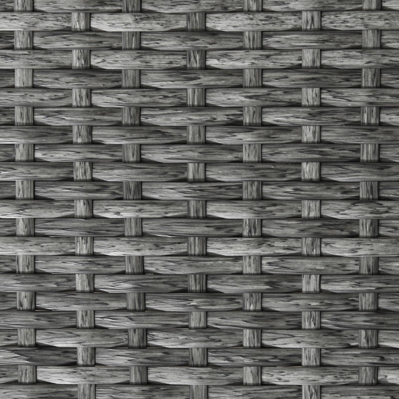 Pihakalustesetti 3-osainen, teräs ja polyrottinki, 2 taittotuolia ja pyöreä pöytä, harmaa