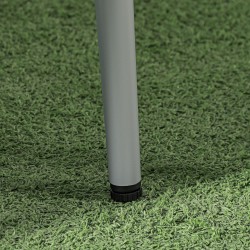 Puutarhakalustesetti ulkokäyttöön, 2 tuolia ja pyöreä pöytä, teräsrunko ja PE-punos, harmaa