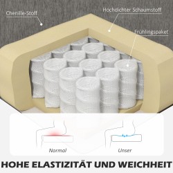 Kulmasohva L-muotoinen käännettävällä lepotuolilla, chenille-kangas, 186 x 130 x 84 cm, harmaanruskea