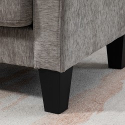 Kulmasohva L-muotoinen käännettävällä lepotuolilla, chenille-kangas, 186 x 130 x 84 cm, harmaanruskea