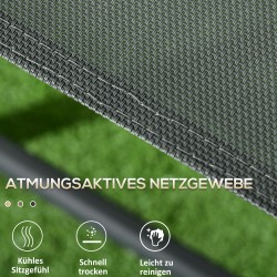 Bistro-terassikalustesetti 3-osainen, metallia ja lasia, taittuva, tummanharmaa