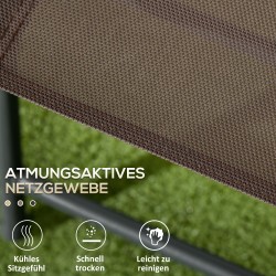 Bistrosetti ulkokäyttöön 3-osainen metallia ja lasia taitettava ruskea