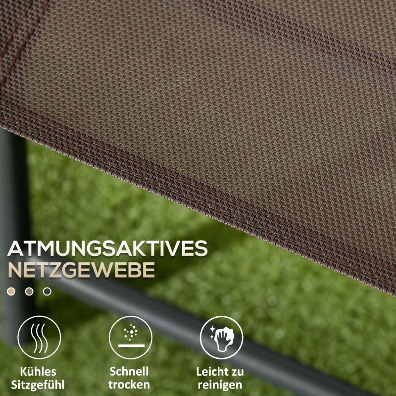 Bistrosetti ulkokäyttöön 3-osainen metallia ja lasia taitettava ruskea