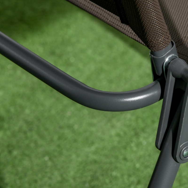 Bistrosetti ulkokäyttöön 3-osainen metallia ja lasia taitettava ruskea