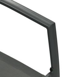 Puutarhan ruokailuryhmä ulos, teräs ja verkkokangas, pöytä 150 x 87 x 72 cm + 4 pinottavaa tuolia, harmaa