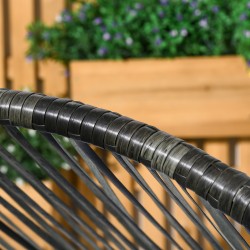 Ulkotuoli rottinkityylinen PE-rottinki teräsrunko 89x75x143 cm harmaa-musta