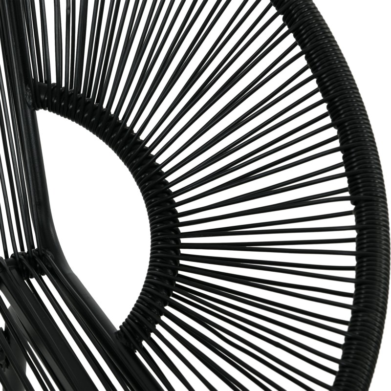 Polyrottinkinen ulkotuoli kahdelle, teräsrunko, 132 x 72 x 83 cm, musta