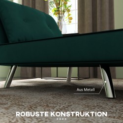 Lepotuoli vuodesohvatuoli, 3-asentoinen selkänoja, samettipintainen polyesteri, 77 x 88 x 83 cm, tummanvihreä