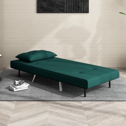 Lepotuoli vuodesohvatuoli, 3-asentoinen selkänoja, samettipintainen polyesteri, 77 x 88 x 83 cm, tummanvihreä