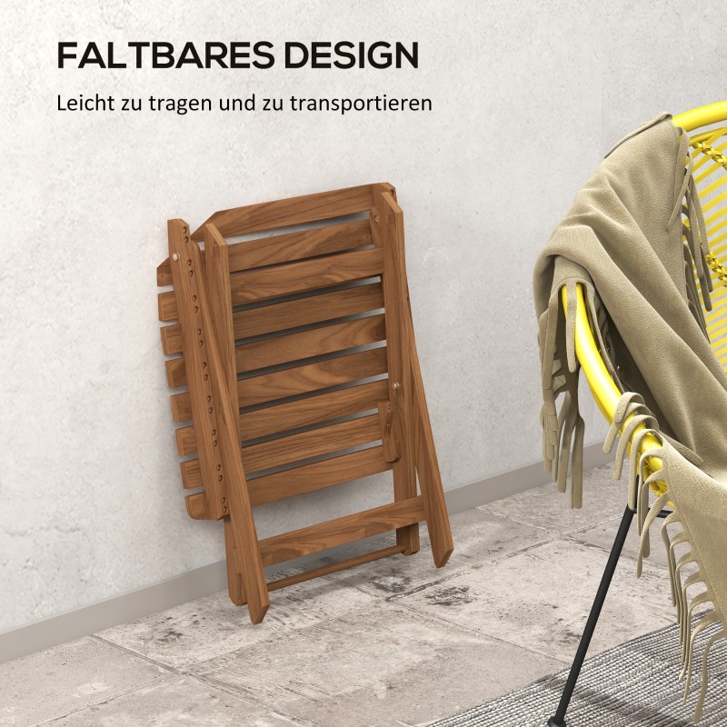 Taittuva ulkopöytäsetti parvekkeelle akasiapuuta 45x45x45 cm 2 kpl teak