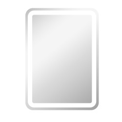 Valaistu kylpyhuoneen peili LED kosketusohjaus huurtumaton himmennettävä 3 värilämpötilaa 50x70 cm hopea