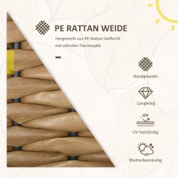 Ulkotuolit puutarhaan ja terassille 2 kpl, teräsrunko ja PE-rottinki, 57 x 58 x 87 cm, ruskea/musta/harmaa