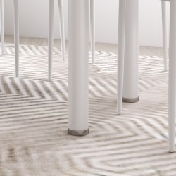 Ruokailuryhmä 5 osaa, lasinen pöytä 120x60 cm ja 4 keinonahkatuolia, valkoinen