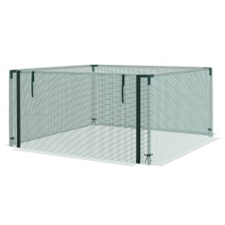 Kasvisuoja verkolla galvanoitu teräsrunko tuulenkestävä 125 x 125 x 62 5 cm vihreä hopea