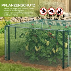Kasvisuoja verkolla, galvanoitu teräsrunko, tuulenkestävä, 125 x 125 x 62,5 cm, vihreä/hopea