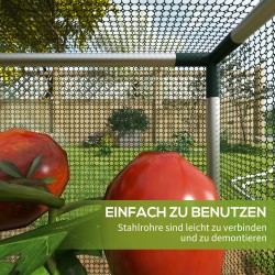Kasvisuoja verkolla, galvanoitu teräsrunko, tuulenkestävä, 125 x 125 x 62,5 cm, vihreä/hopea
