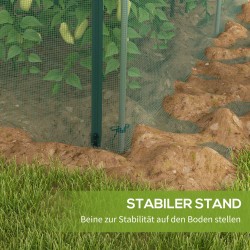 Kasvisuoja verkolla vetoketjuovella galvanoitu teräsrunko 125 x 125 x 62,5 cm vihreä/hopea