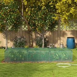 Kasvisuoja verkolla vetoketjuovella galvanoitu teräsrunko 125 x 125 x 62,5 cm vihreä/hopea