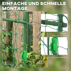 Korkea kasviteline metallikaari suojaverkolla puutarhaan 43 x 182 x 183 cm vihreä