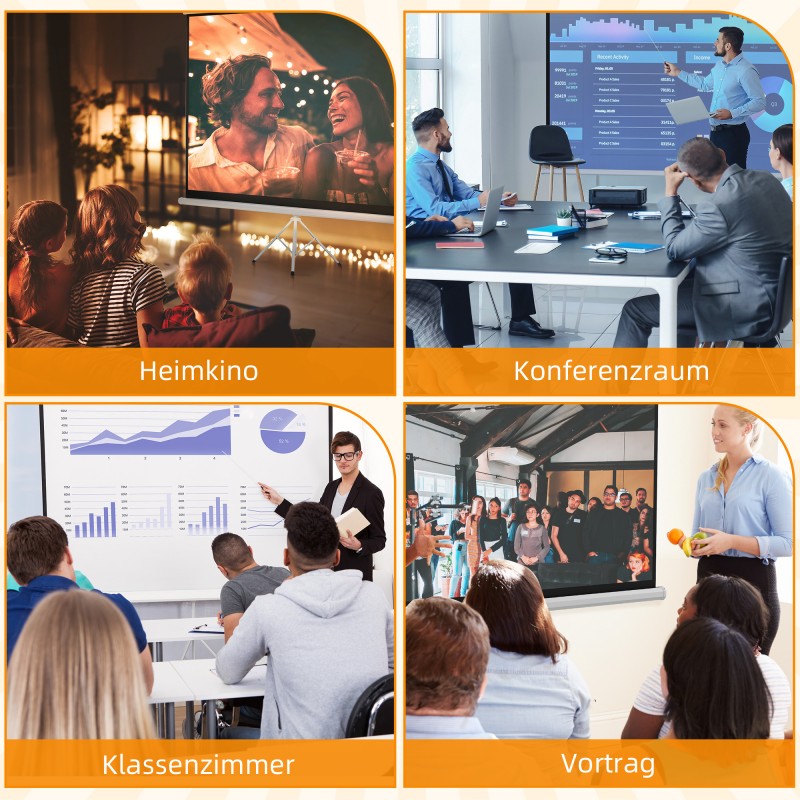 Valkokangas jalustalla 84" 16:9 186 x 105 cm HD/4K valkoinen