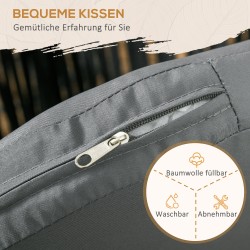 Ulkotuolit boho-tyyli 2 kpl metallirunko istuin- ja selkätyynyillä musta