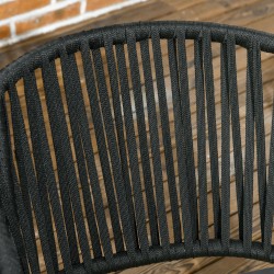 Ulkotuolit boho-tyyli 2 kpl metallirunko istuin- ja selkätyynyillä musta