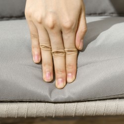 Terassituoli 2 kpl boho-tyyli metallirunko pehmusteilla beige ulko- ja sisäkäyttöön