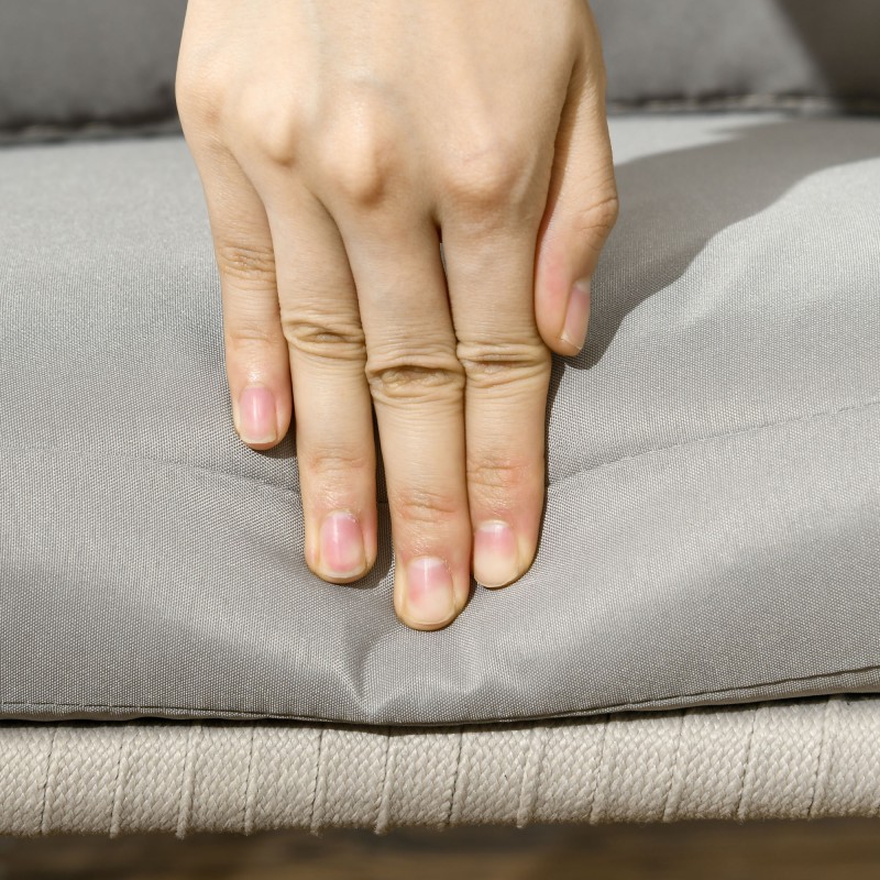 Terassituoli 2 kpl boho-tyyli metallirunko pehmusteilla beige ulko- ja sisäkäyttöön