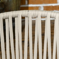 Terassituoli 2 kpl boho-tyyli metallirunko pehmusteilla beige ulko- ja sisäkäyttöön