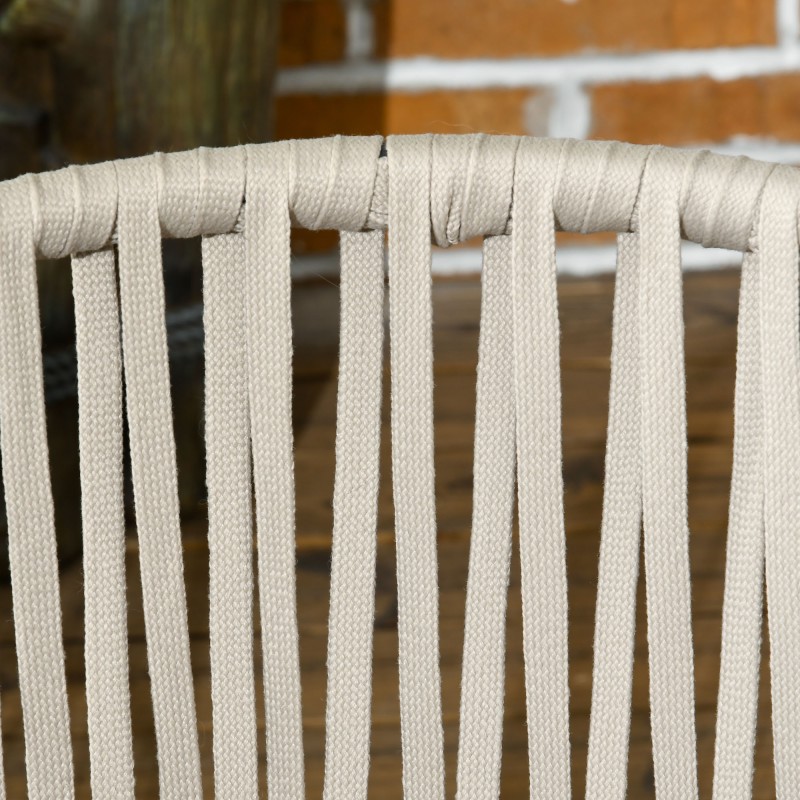 Terassituoli 2 kpl boho-tyyli metallirunko pehmusteilla beige ulko- ja sisäkäyttöön