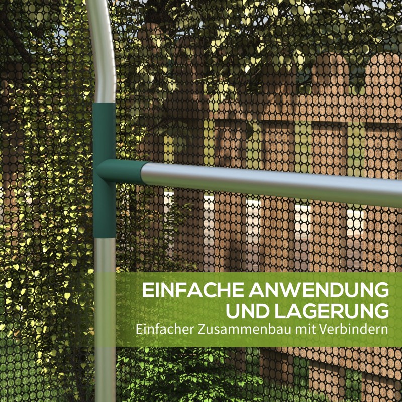 Kasvisuoja ja lintusuoja galvanoitu teräsrunko HDPE-verkolla 120x120x188 cm musta/hopea