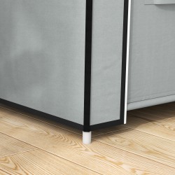 Kankainen vaatekaappi, teräsrunko, 1 vaatetanko, 2 kangaslaatikkoa, 83 x 42,5 x 162,5 cm, harmaa