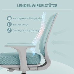 Ergonominen työtuoli toimistoon, säädettävä ja keinutoiminto, 55 x 48 x 82,5–94,5 cm, vihreä