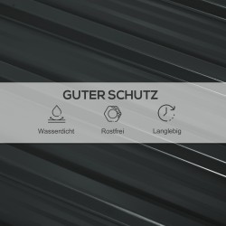 Trapezipelti kattoihin ja seiniin, sinkitty teräs 129 x 45 cm, 12 kpl, tummanharmaa