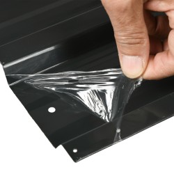 Trapezipelti kattoihin ja seiniin, sinkitty teräs 129 x 45 cm, 12 kpl, tummanharmaa