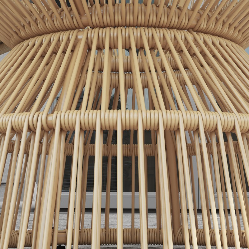 Ulkosohvapöytä sivupöytä PE-rottinki ja lasikansi 60 x 60 x 50 cm luonnon sävy