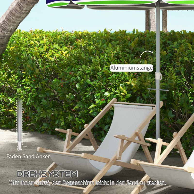 Rantavarjo Ø178 cm UV40+ kallistettava ja korkeussäädettävä, monivärinen