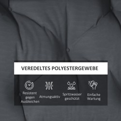 Puutarhakalusteiden istuinpehmustesetti 2-osainen polyesteri 120 x 60 x 15 cm tummanharmaa