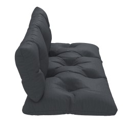 Puutarhakalusteiden istuinpehmustesetti 2-osainen polyesteri 120 x 60 x 15 cm tummanharmaa