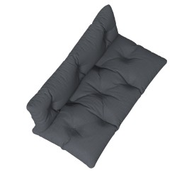 Puutarhakalusteiden istuinpehmustesetti 2-osainen polyesteri 120 x 60 x 15 cm tummanharmaa